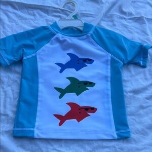 Joe Boxer Blue and White Shark Rashguard